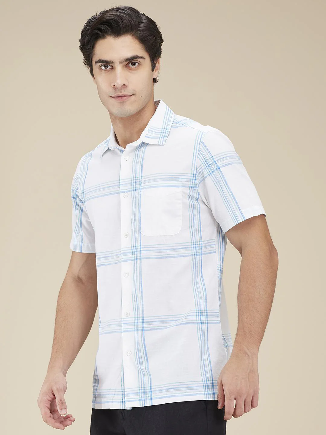 White Regular Fit Regular Collar Men's Shirt by Being Human Clothing - Image 2