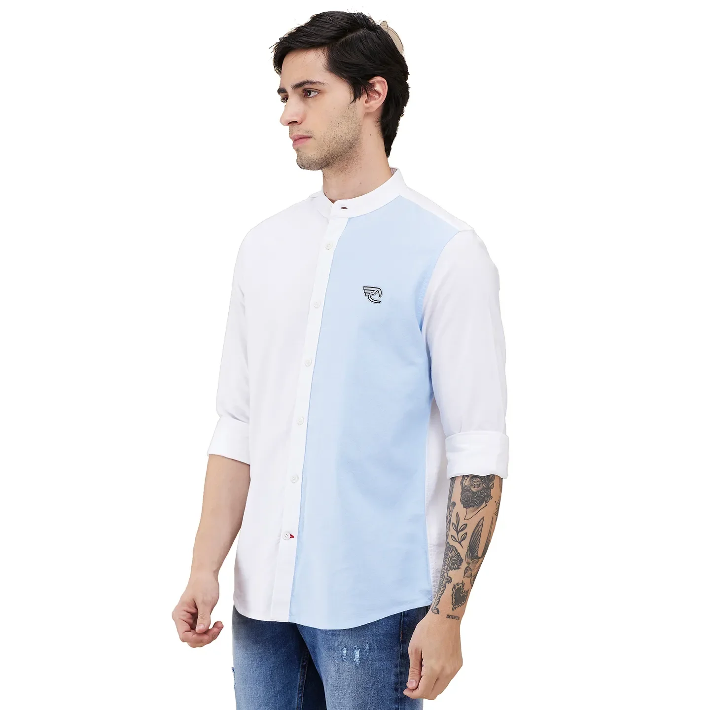 White Regular Fit Regular Collar Men's Shirt by Being Human Clothing - Image 4