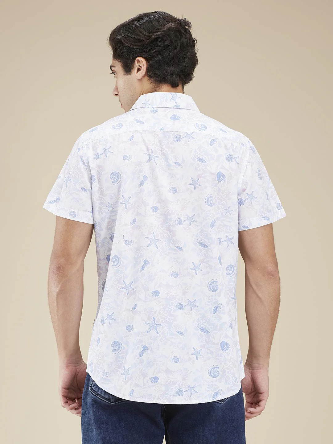 White Regular Fit Regular Collar Men's Shirt by Being Human Clothing - Image 3