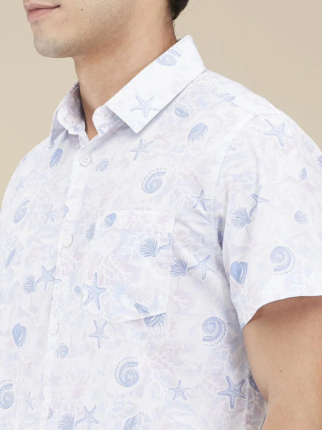 White Regular Fit Regular Collar Men's Shirt by Being Human Clothing - Image 4