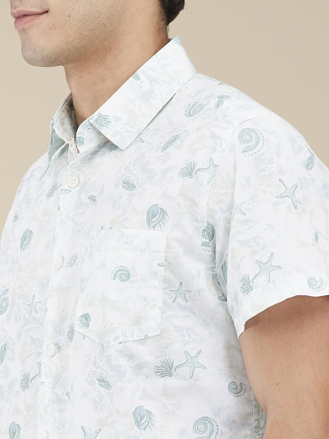 White Regular Fit Regular Collar Men's Shirt by Being Human Clothing - Image 4