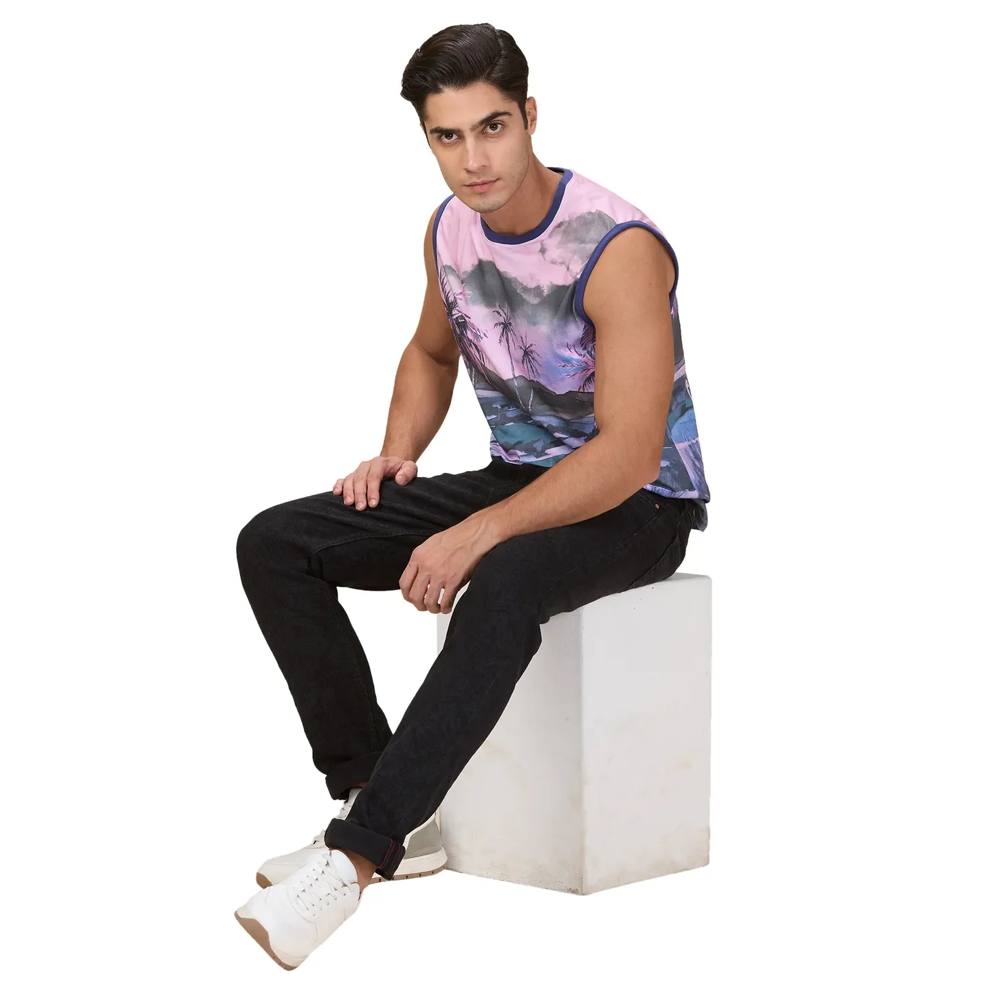 White Slim Fit Round Neck Men's T-Shirt by Being Human Clothing - Image 6