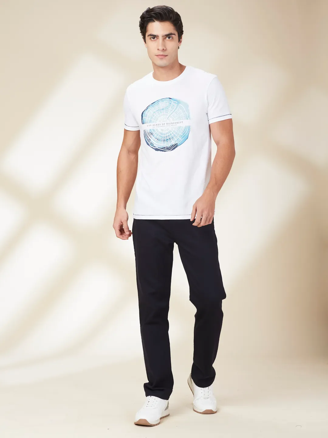 White Slim Fit Men's Short Sleeves T-Shirt by Being Human Clothing - Image 2