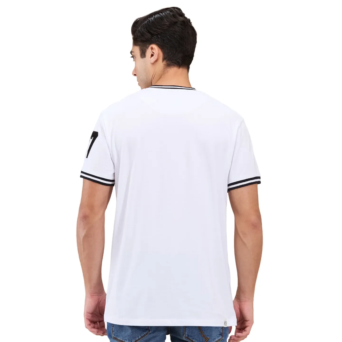 White Easy Fit Round Neck Men's T-Shirt by Being Human Clothing - Image 3