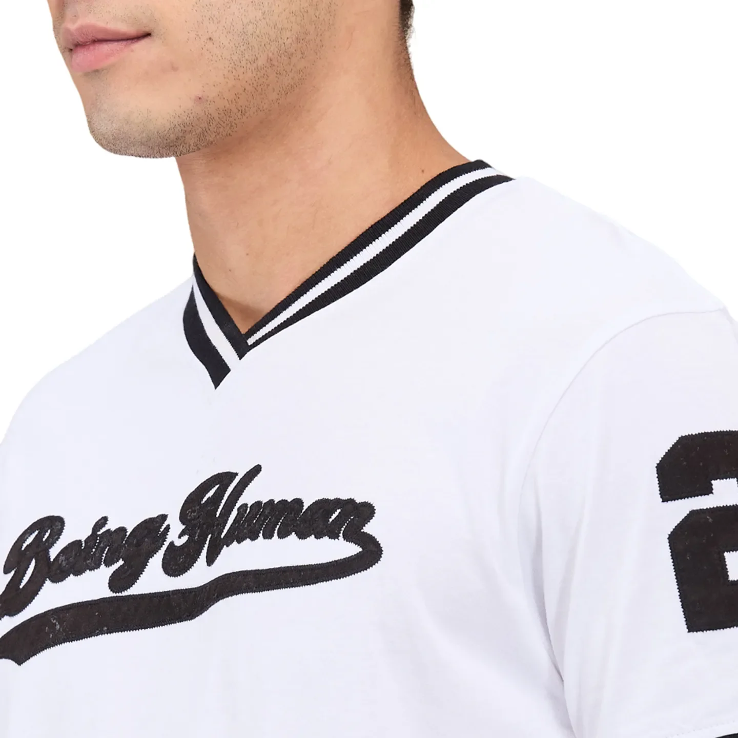 White Easy Fit Round Neck Men's T-Shirt by Being Human Clothing - Image 5