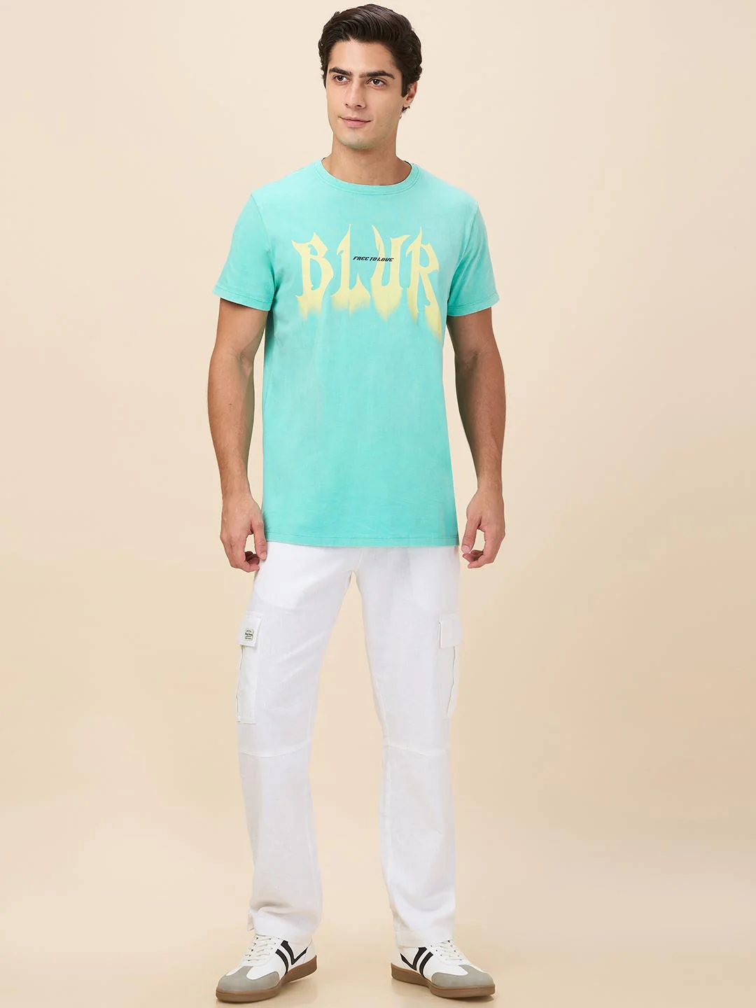 White Straight Fit Cargo For Men By Being Human Clothing - Image 5