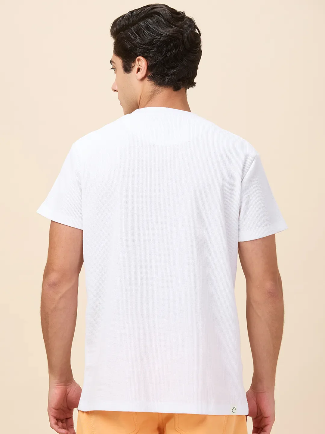 White Easy Fit Round Neck Men's T-Shirt by Being Human Clothing - Image 3