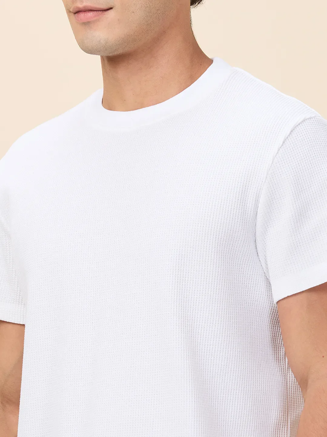 White Easy Fit Round Neck Men's T-Shirt by Being Human Clothing - Image 5
