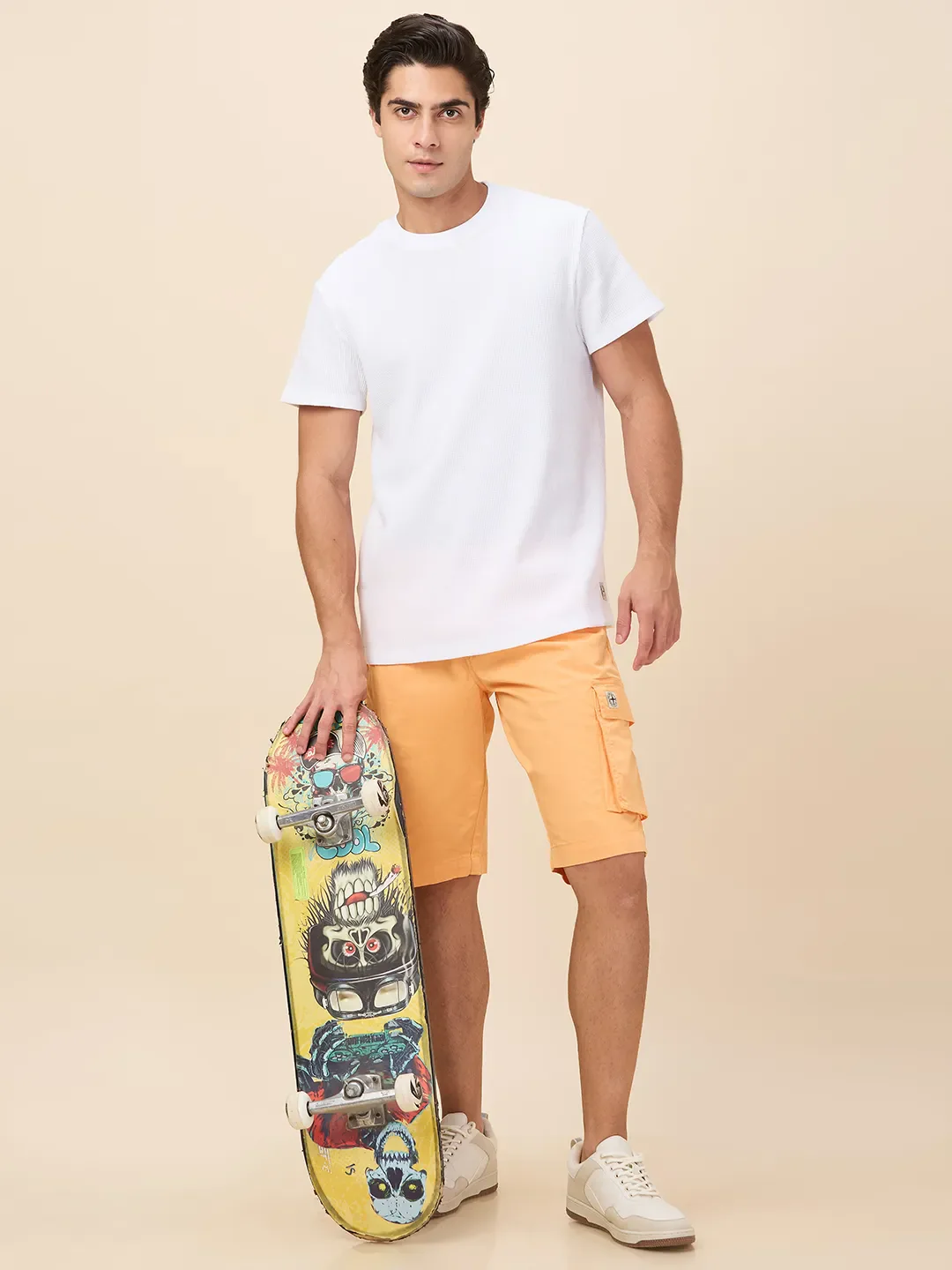 White Easy Fit Round Neck Men's T-Shirt by Being Human Clothing - Image 6
