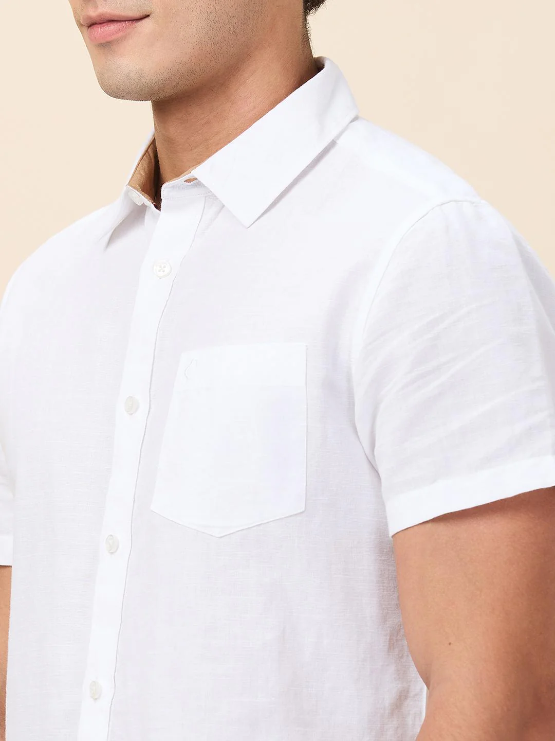 White Slim Fit Regular Collar Men's Shirt by Being Human Clothing - Image 4