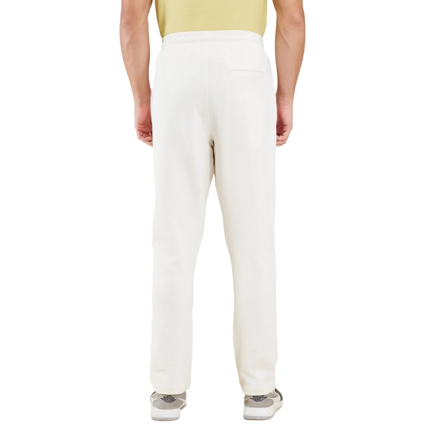 White Regular Fit Track Pants For Men By Being Human Clothing - Image 3