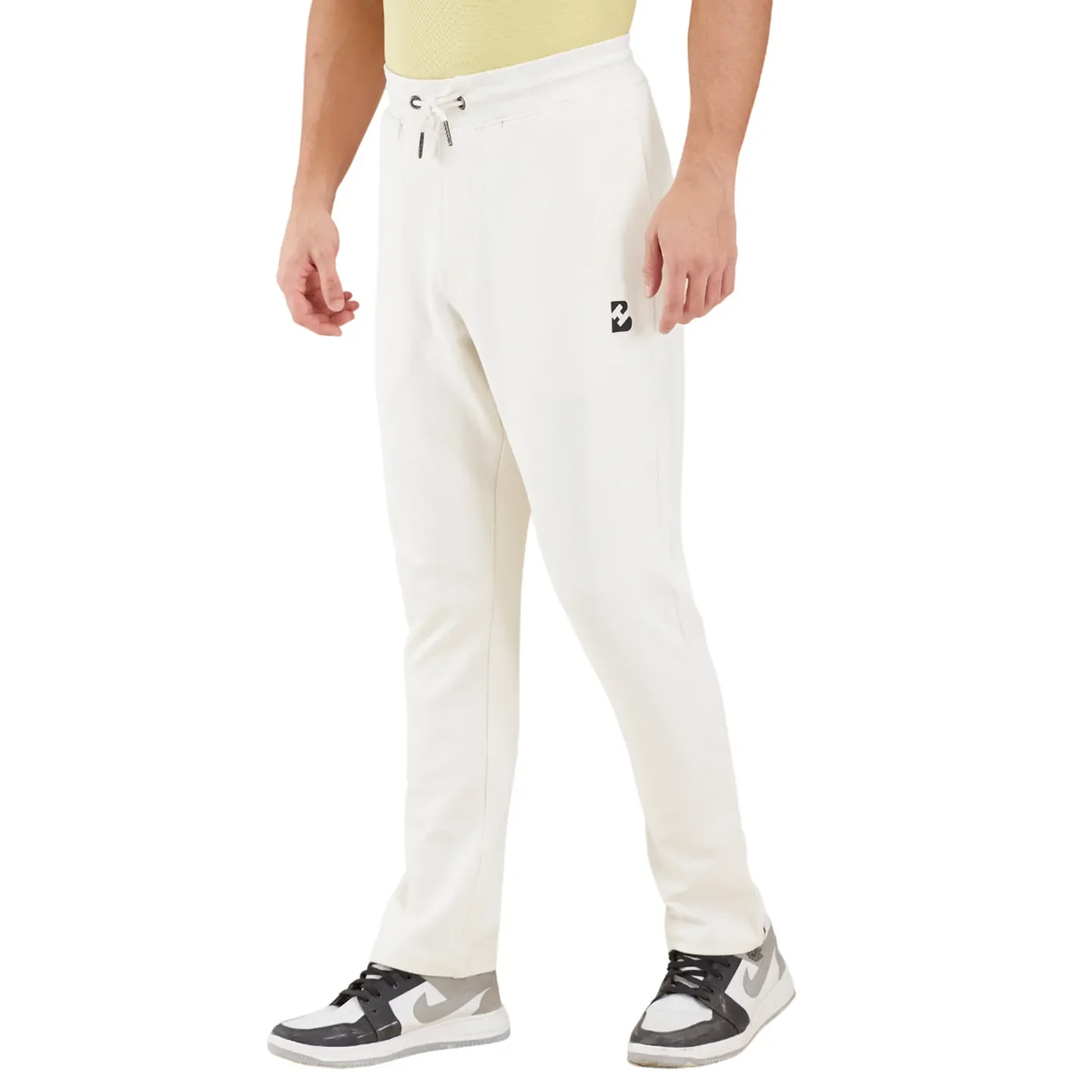 White Regular Fit Track Pants For Men By Being Human Clothing - Image 4