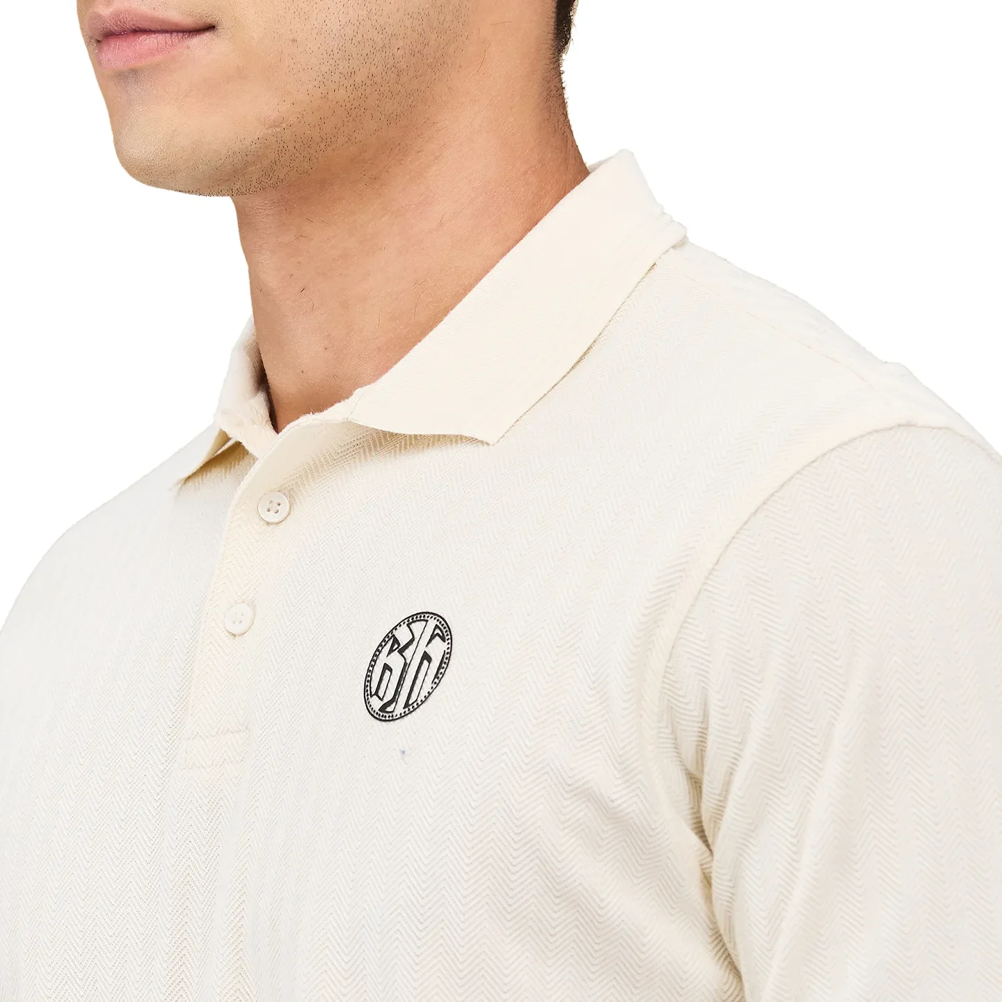 White Regular Fit Men's Polo T-Shirt by Being Human Clothing - Image 5