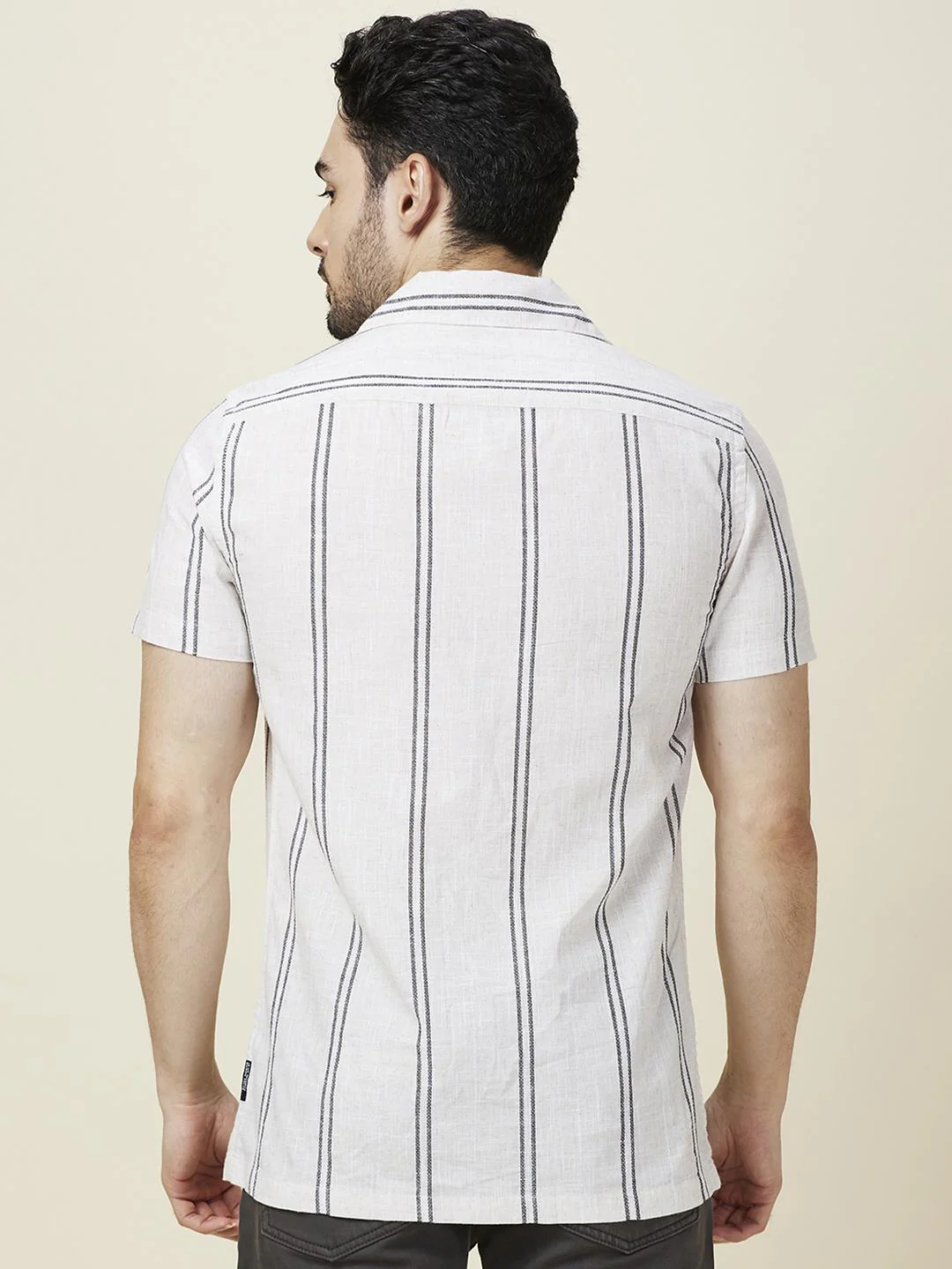 Off White Regular Fit Regular Collar Men's Shirt by Being Human Clothing - Image 3