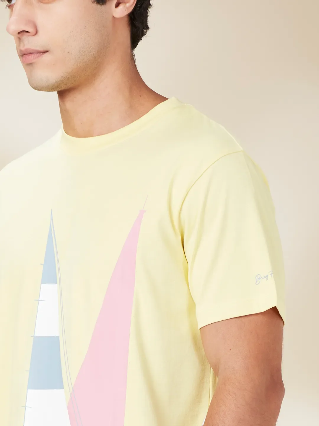 Yellow Easy Fit Round Neck Men's T-Shirt by Being Human Clothing - Image 5