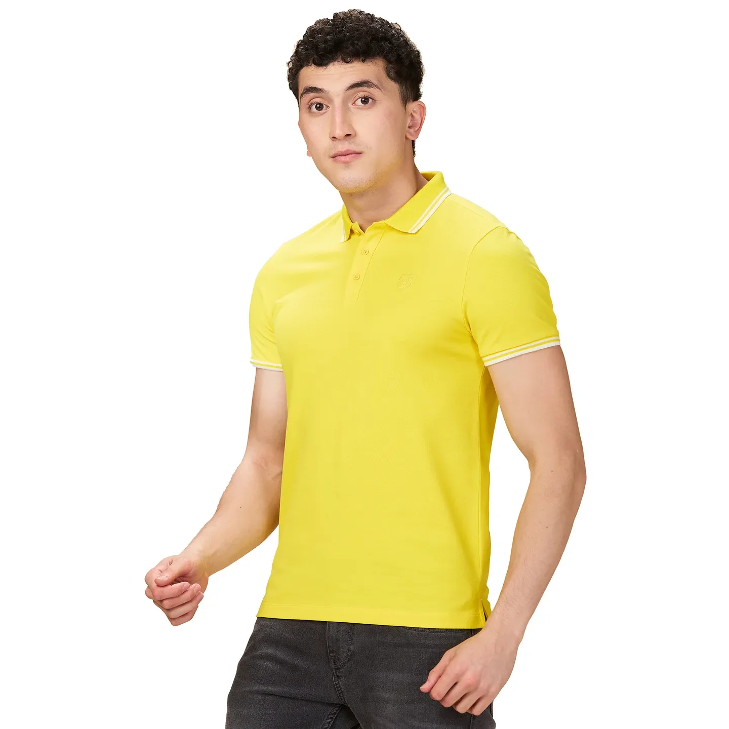 Yellow Regular Fit Men's Polo T-shirt by Being Human Clothing - Image 4