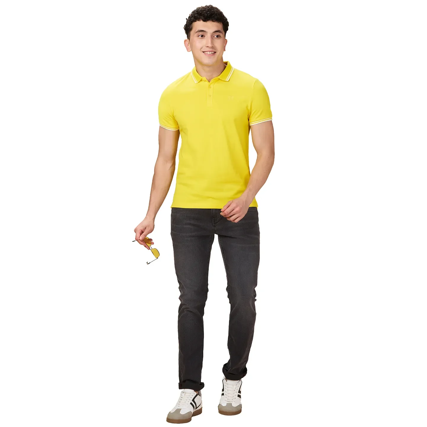 Yellow Regular Fit Men's Polo T-shirt by Being Human Clothing - Image 6