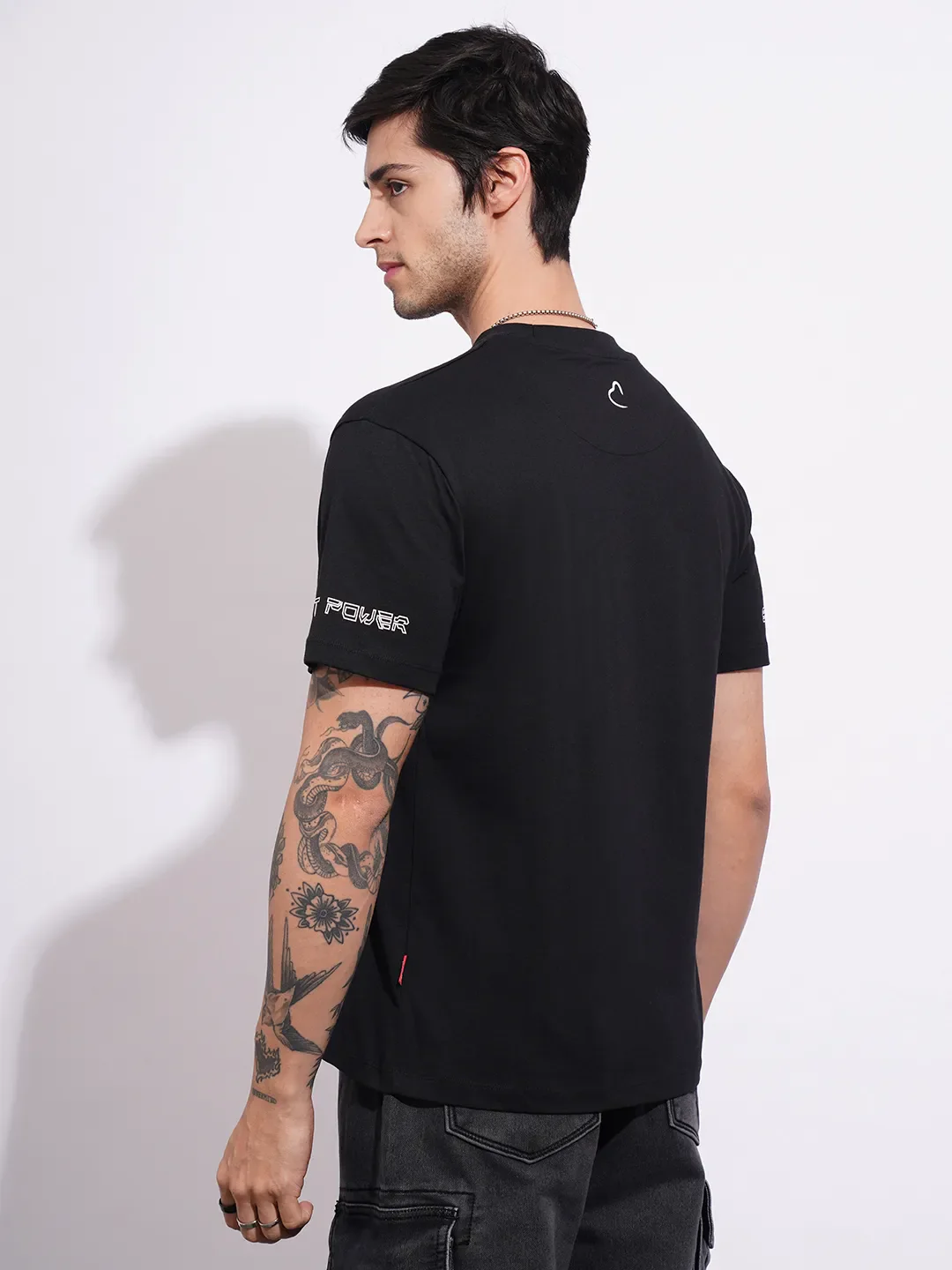 Spiderman Black Easy Fit Round Neck Men's T-Shirt by Being Human Clothing - Image 3