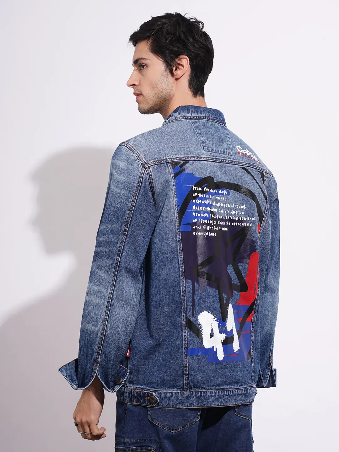 Captain America Blue Men's Jacket by Being Human Clothing - Image 3
