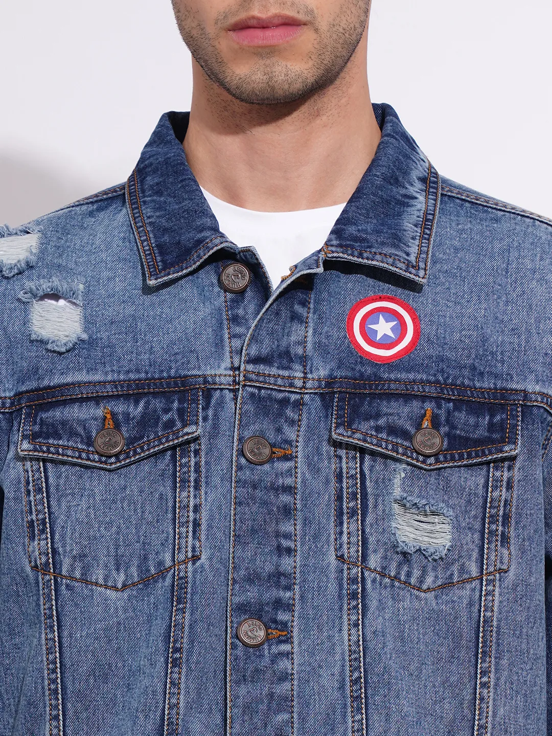 Captain America Blue Men's Jacket by Being Human Clothing - Image 5