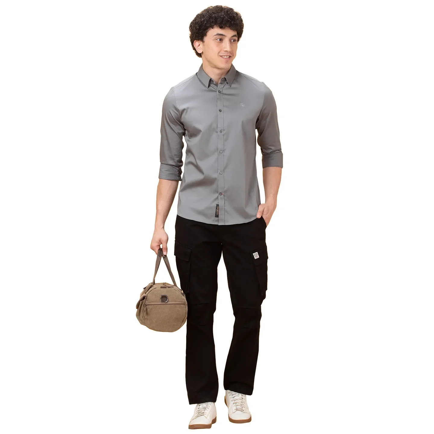 Black Easy Fit Cargos for Men By Being Human Clothing - Image 6