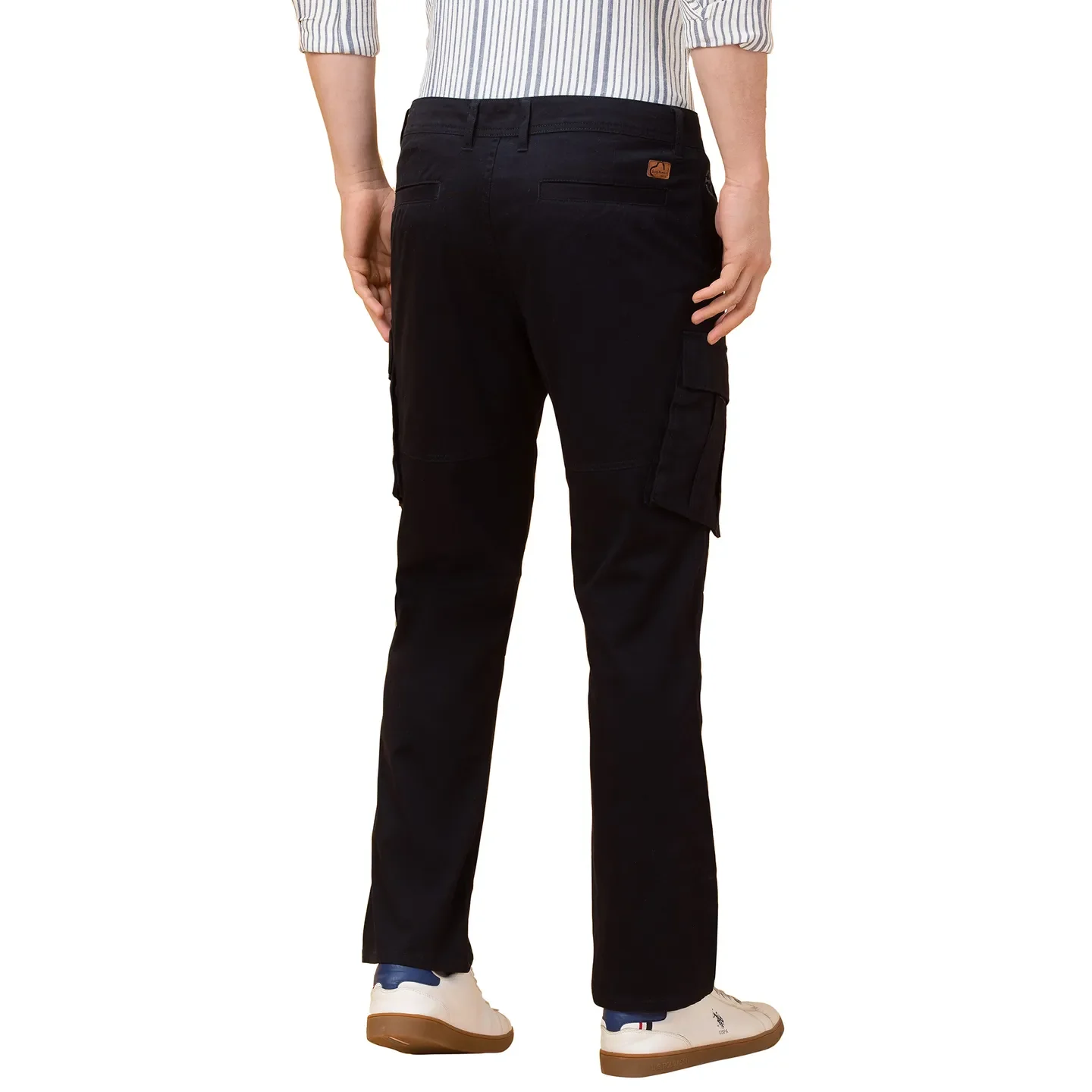 Navy Easy Fit Cargos for Men By Being Human Clothing - Image 3