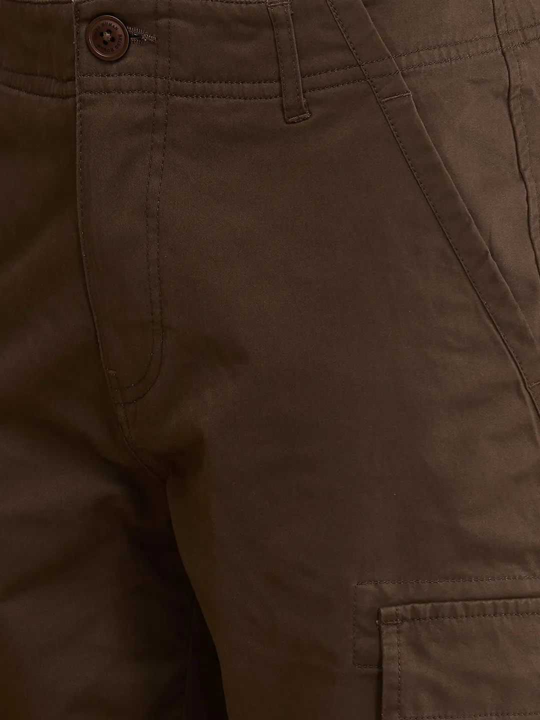 Brown Easy Fit Cargos for Men By Being Human Clothing - Image 5