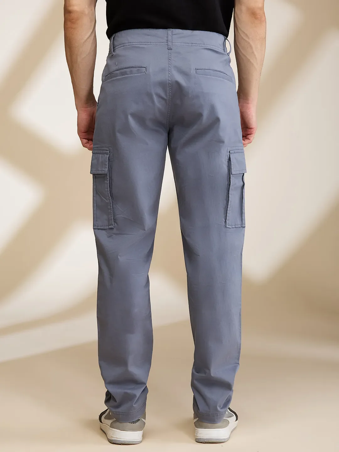 Grey Easy Fit Cargos for Men By Being Human Clothing - Image 3