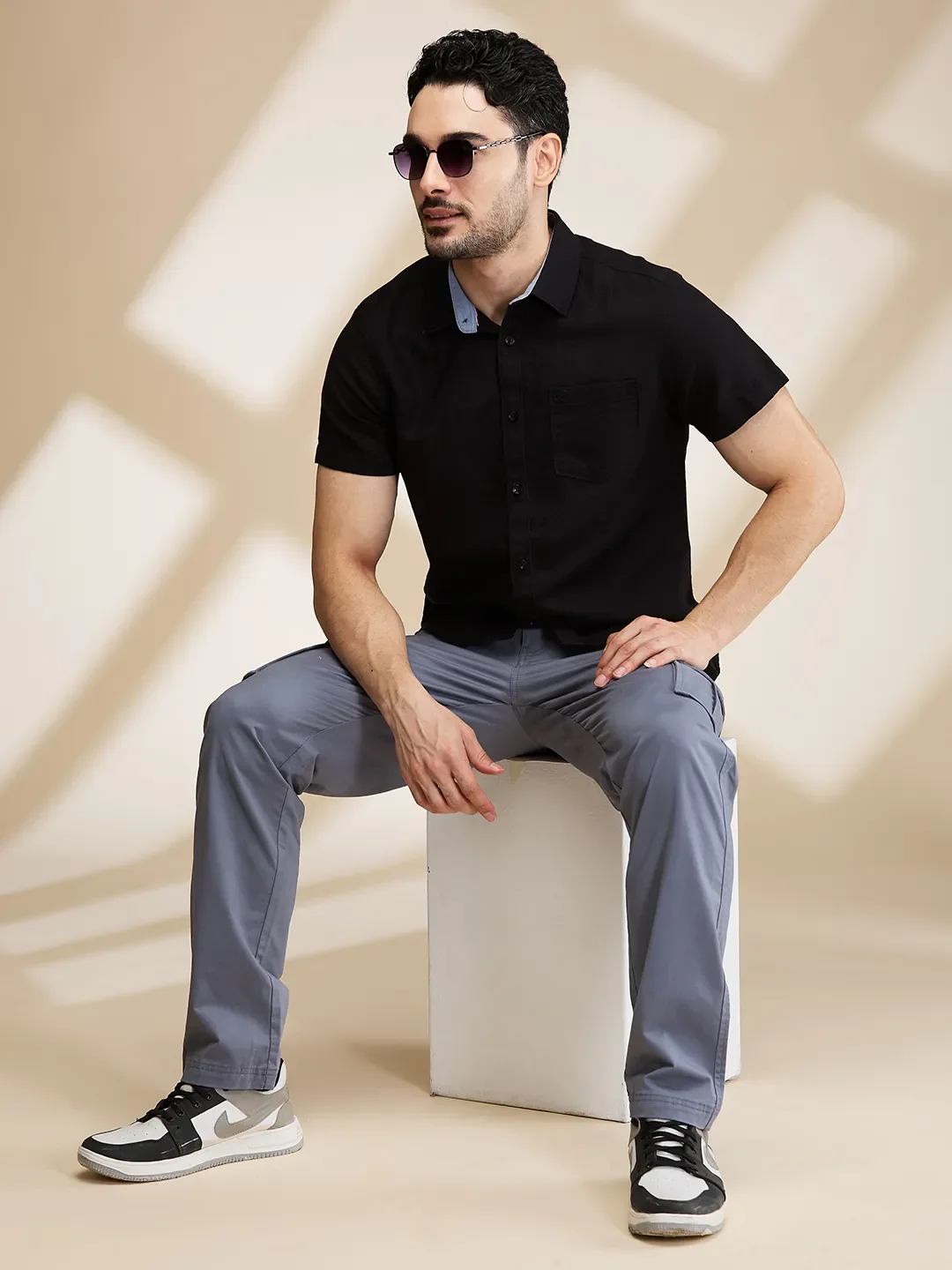 Grey Easy Fit Cargos for Men By Being Human Clothing - Image 6