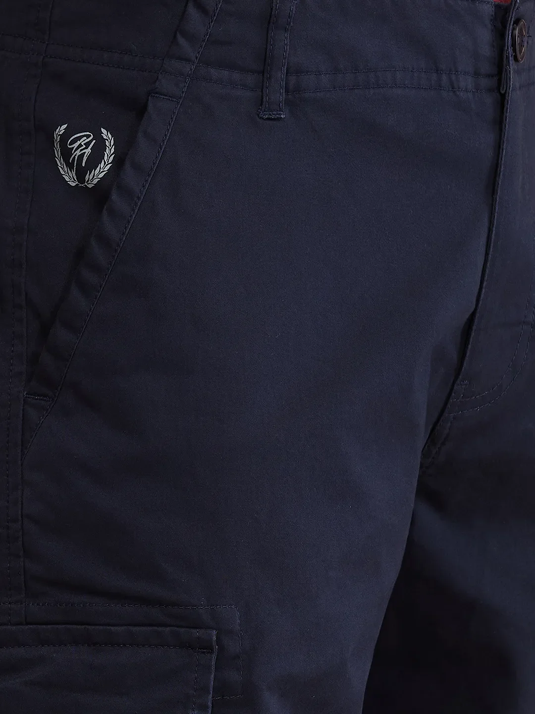 Blue Slim Fit Men's Cargos by Being Human Clothing - Image 5