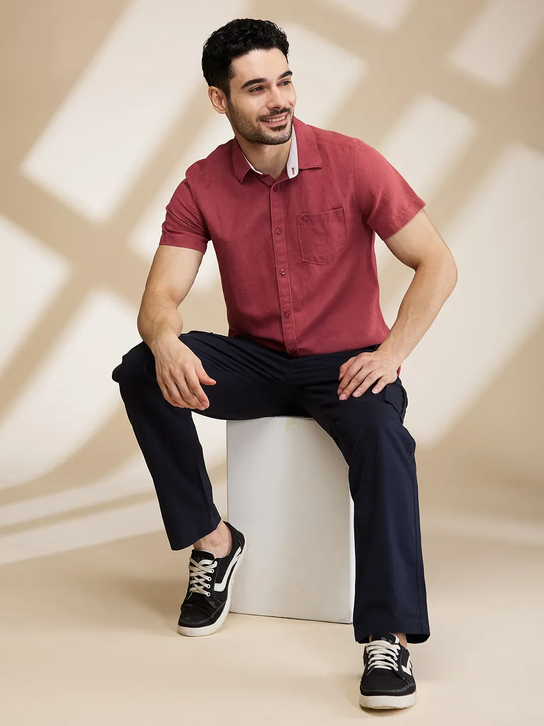Blue Slim Fit Men's Cargos by Being Human Clothing - Image 6