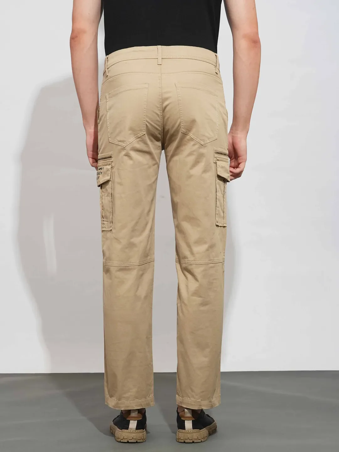 Cream Easy Fit Cargos for Men By Being Human Clothing - Image 3
