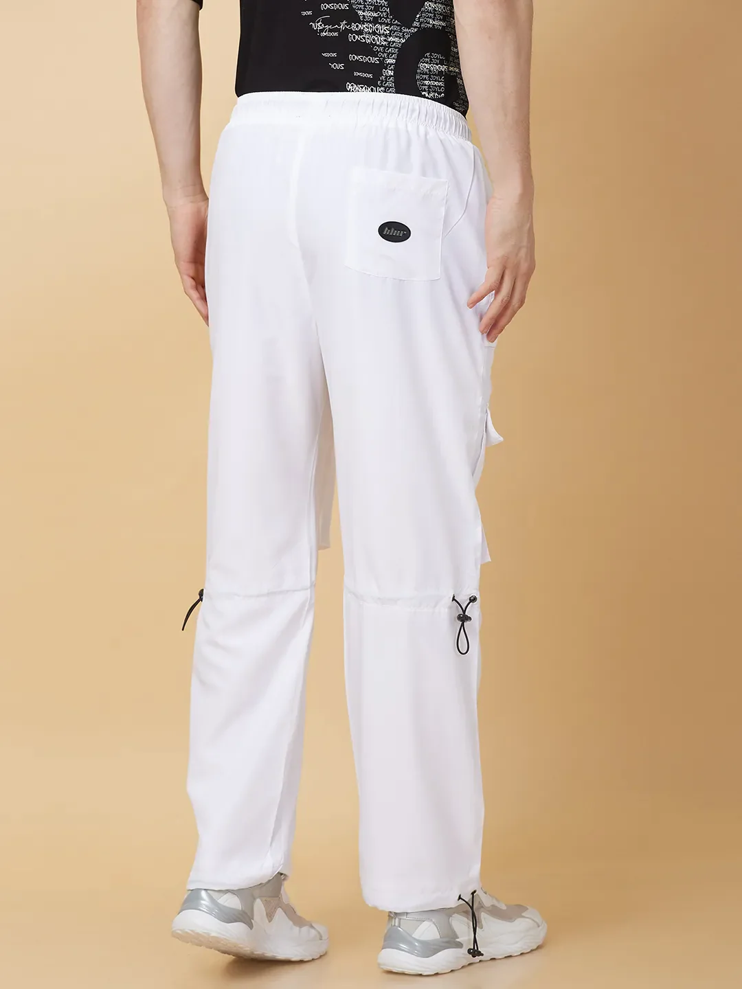 White Easy Fit Cargos for Men By Being Human Clothing - Image 3