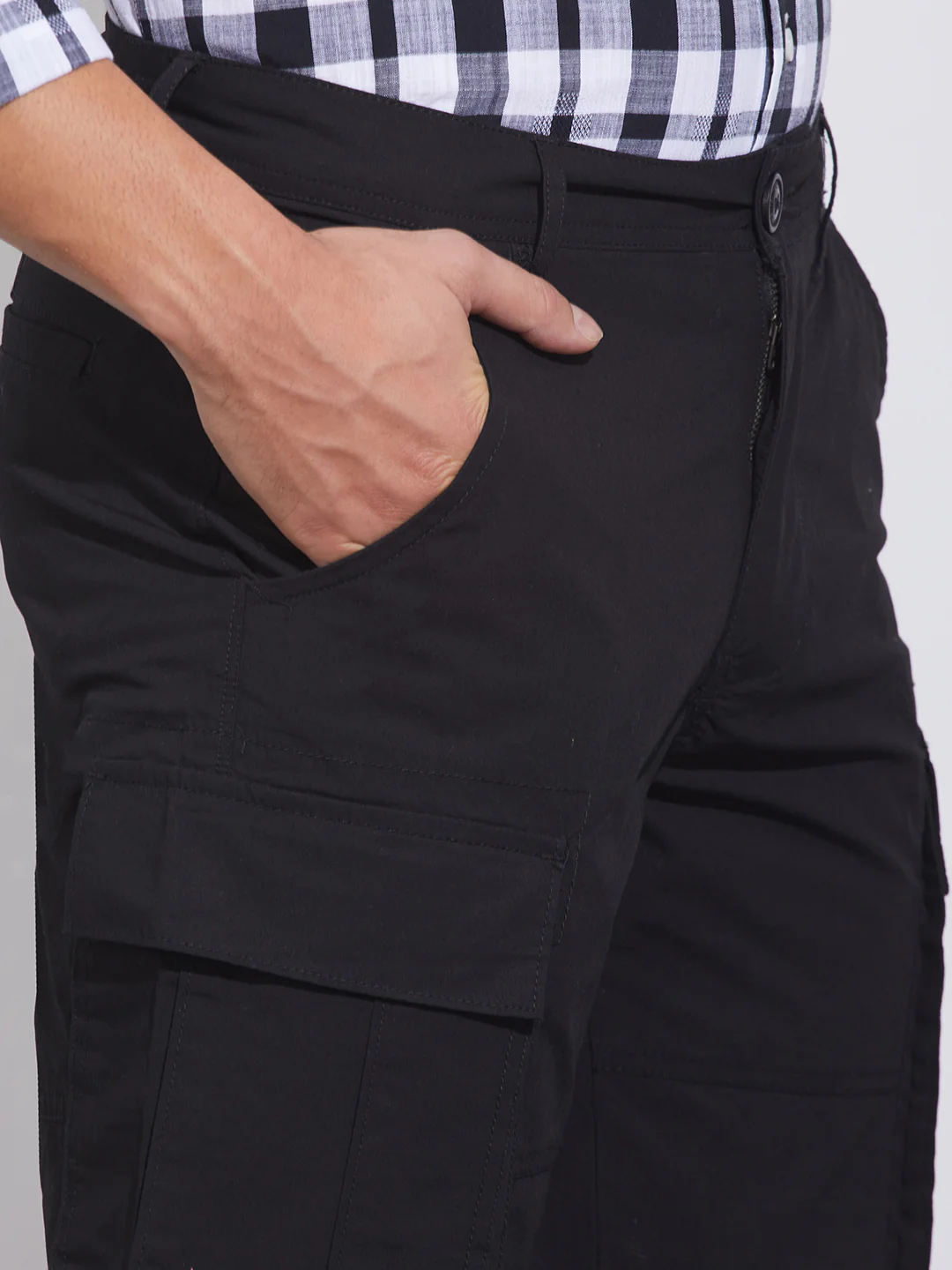 Black Slim Fit Chino For Men By Being Human Clothing - Image 5