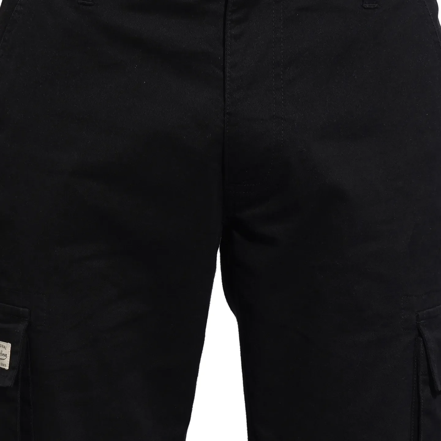 Black Slim Fit Cargos for Men By Being Human Clothing - Image 5