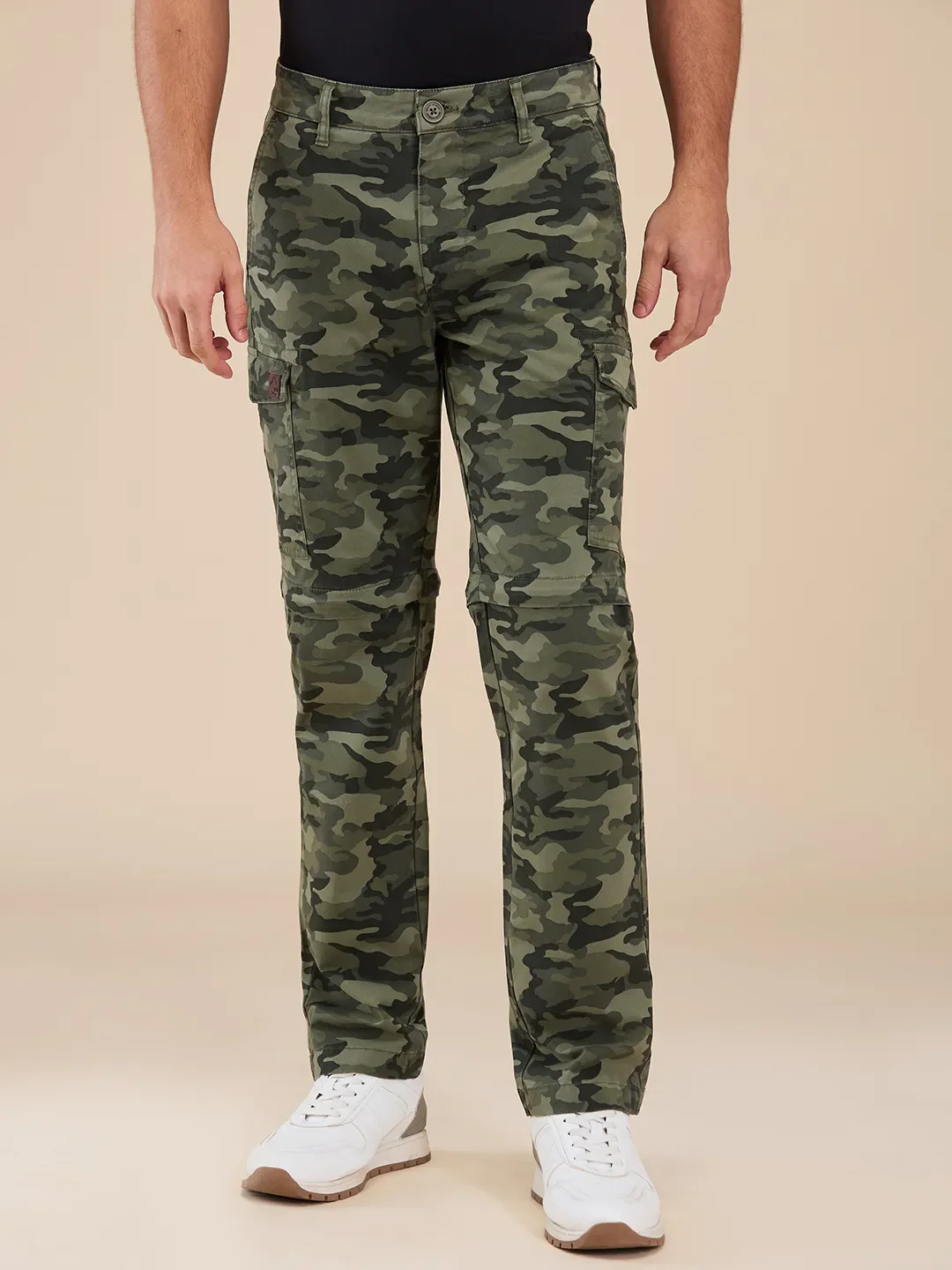 Black Slim Fit Men's Cargos by Being Human Clothing - Image 5