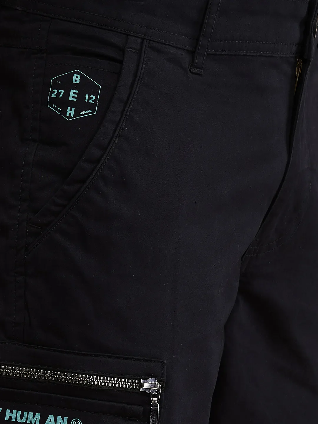 Black Easy Fit Cargos for Men By Being Human Clothing - Image 5