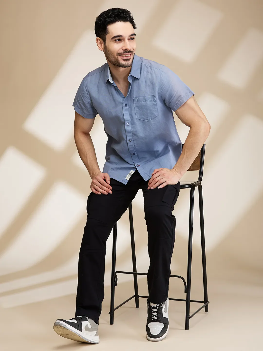 Black Easy Fit Cargos for Men By Being Human Clothing - Image 6