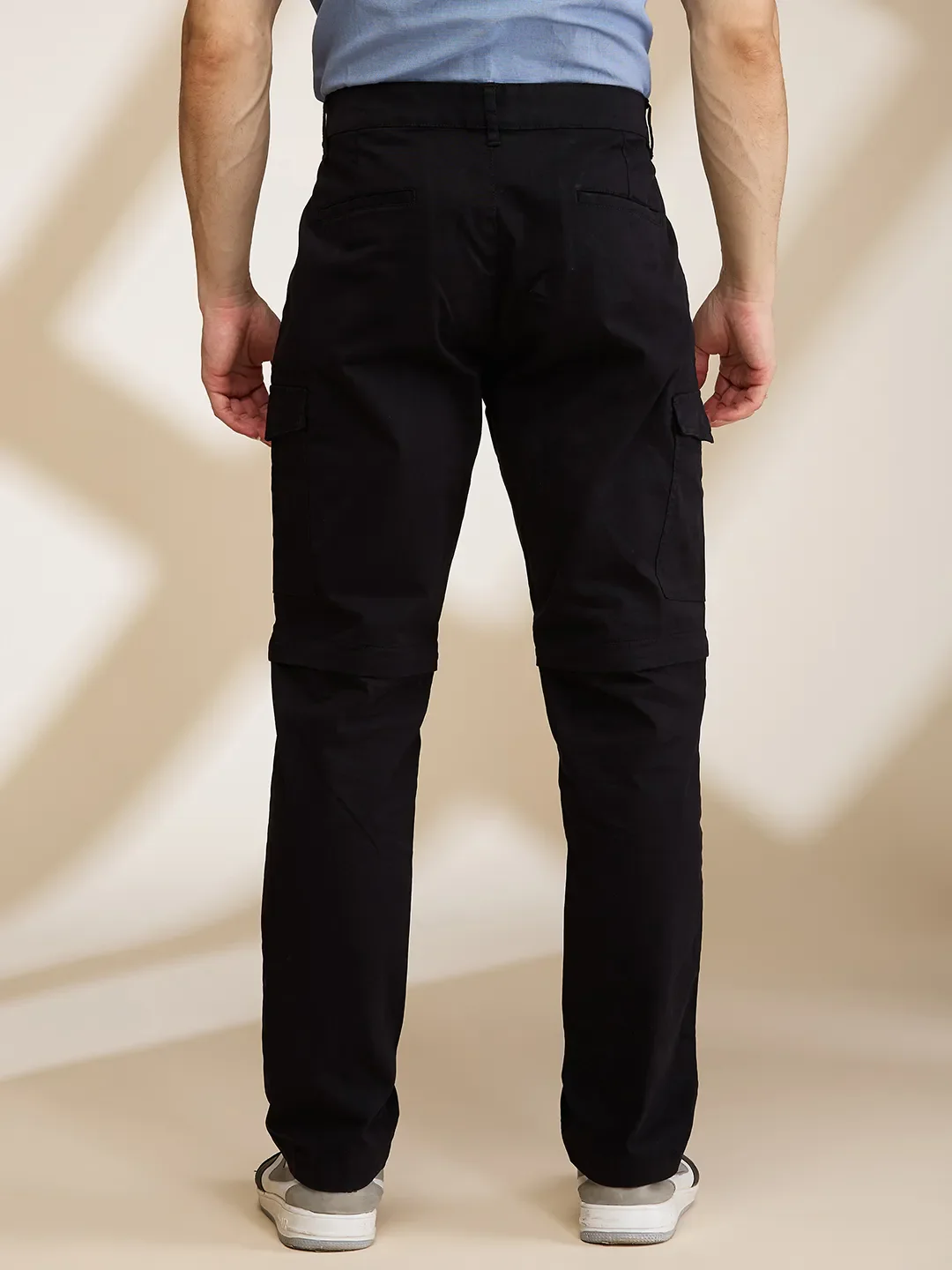Black Easy Fit Cargos for Men By Being Human Clothing - Image 3