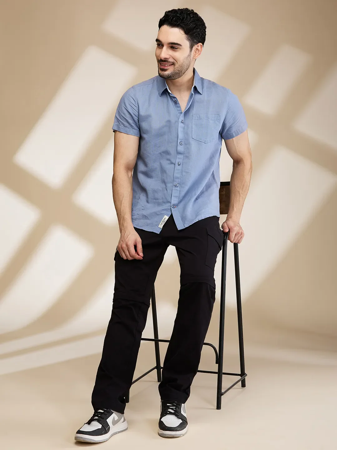 Black Easy Fit Cargos for Men By Being Human Clothing - Image 6