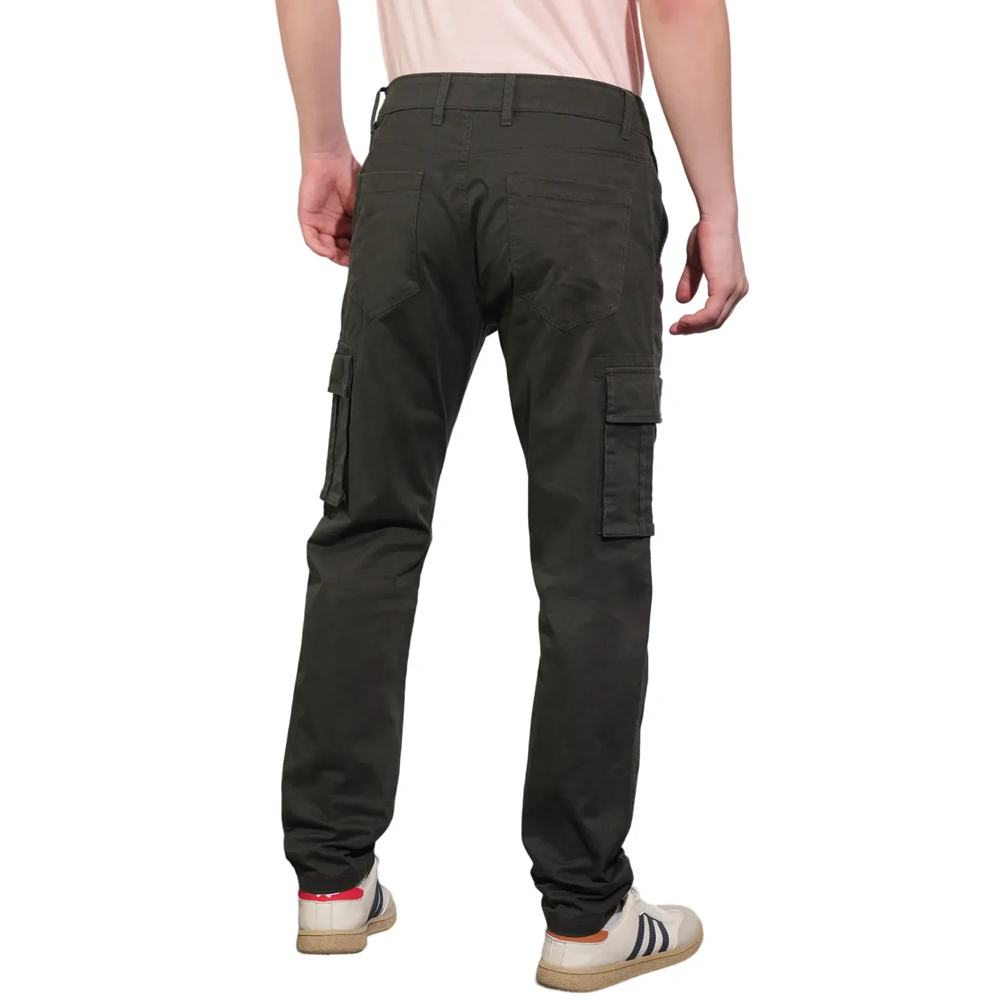 Grey Slim Fit Men's Cargos by Being Human Clothing - Image 3