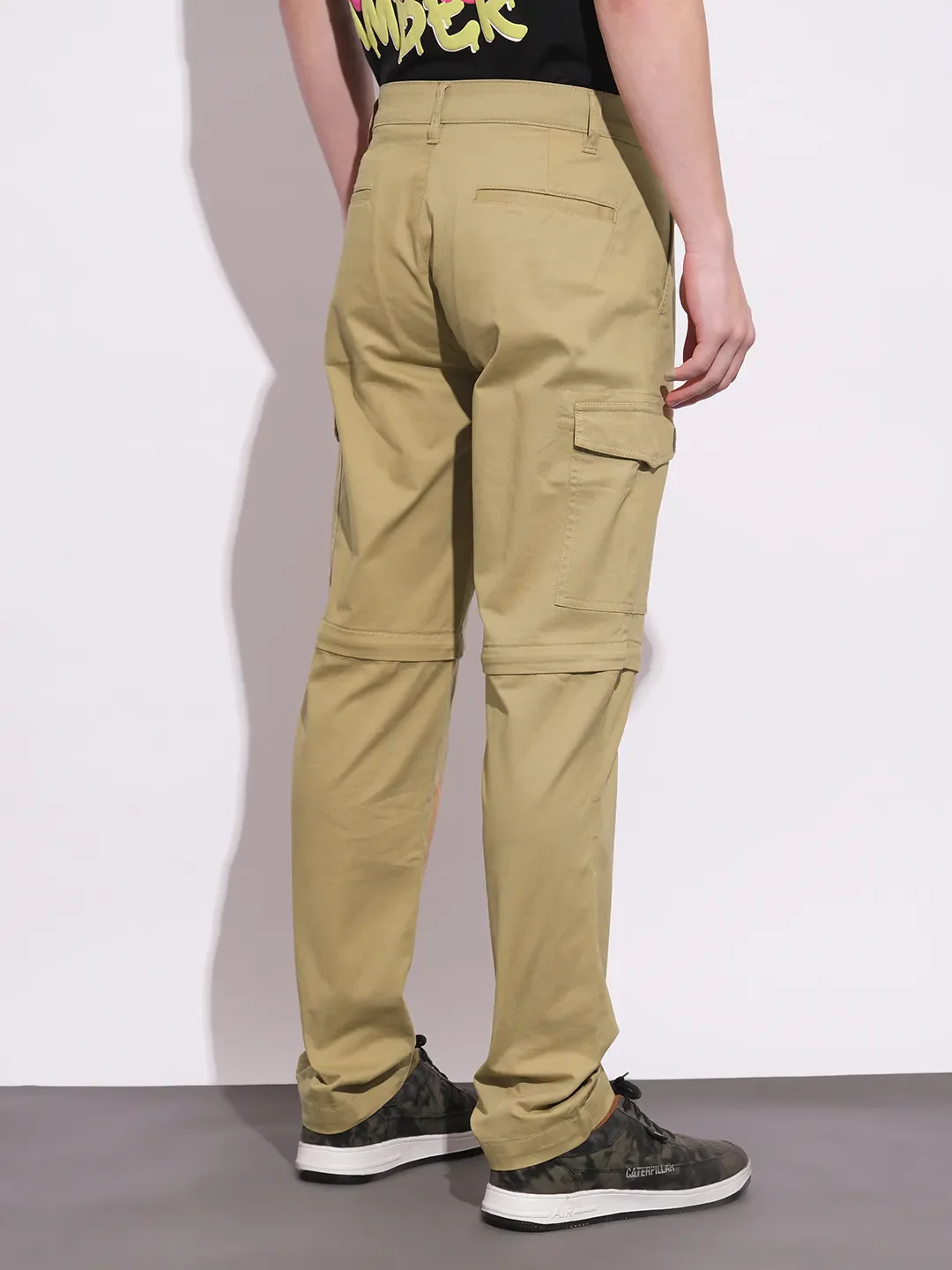Khaki Easy Fit Cargos for Men By Being Human Clothing - Image 3