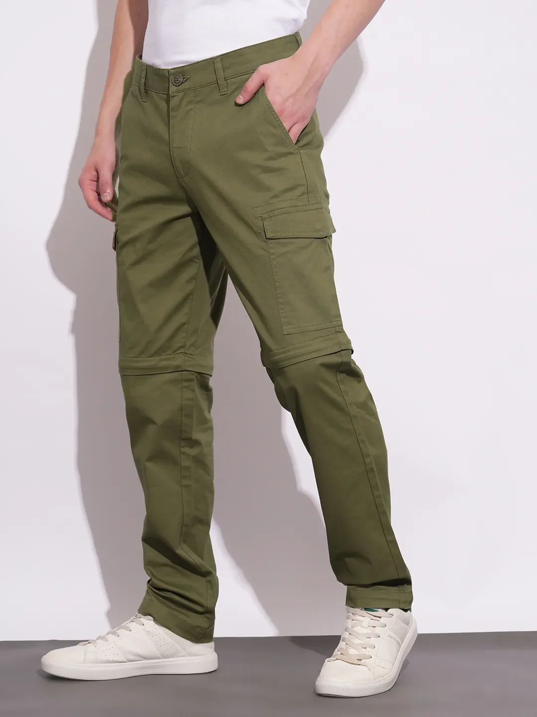Green Easy Fit Men's Cargos by Being Human Clothing - Image 2