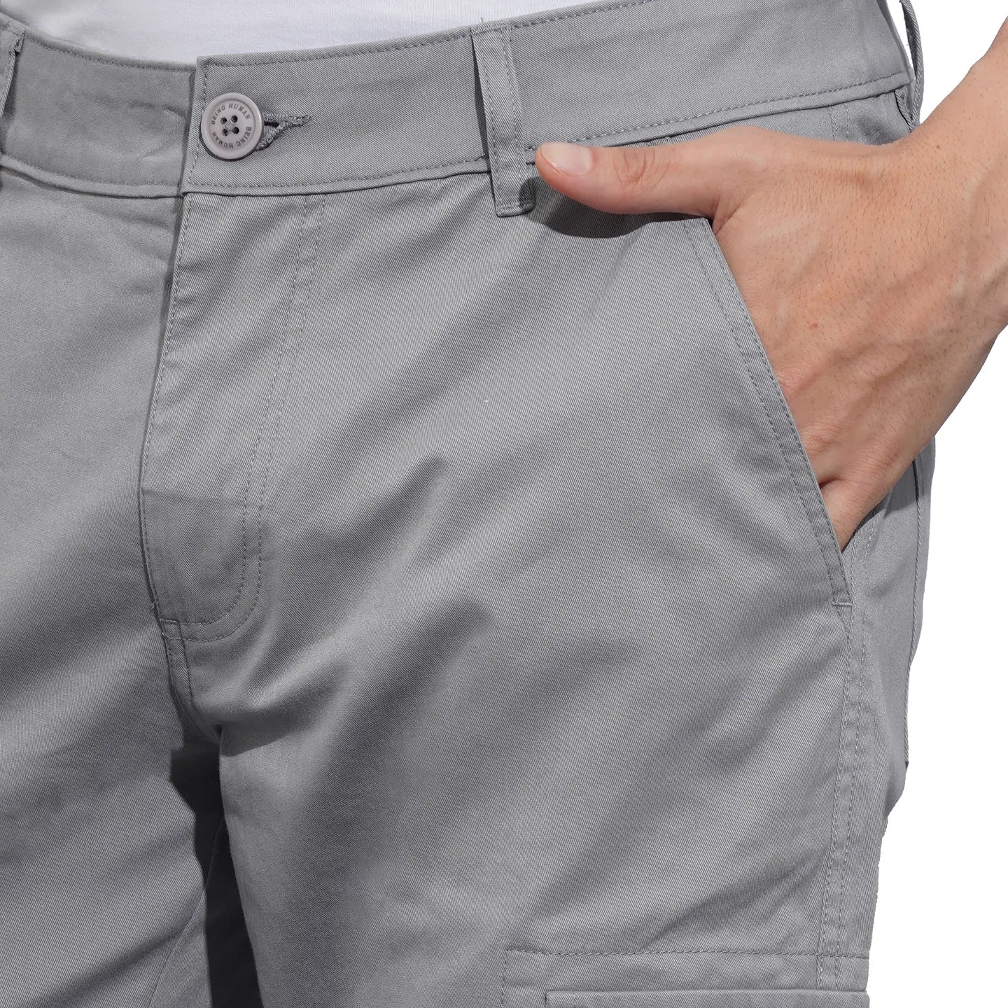 Grey Slim Fit Men's Cargos by Being Human Clothing - Image 6