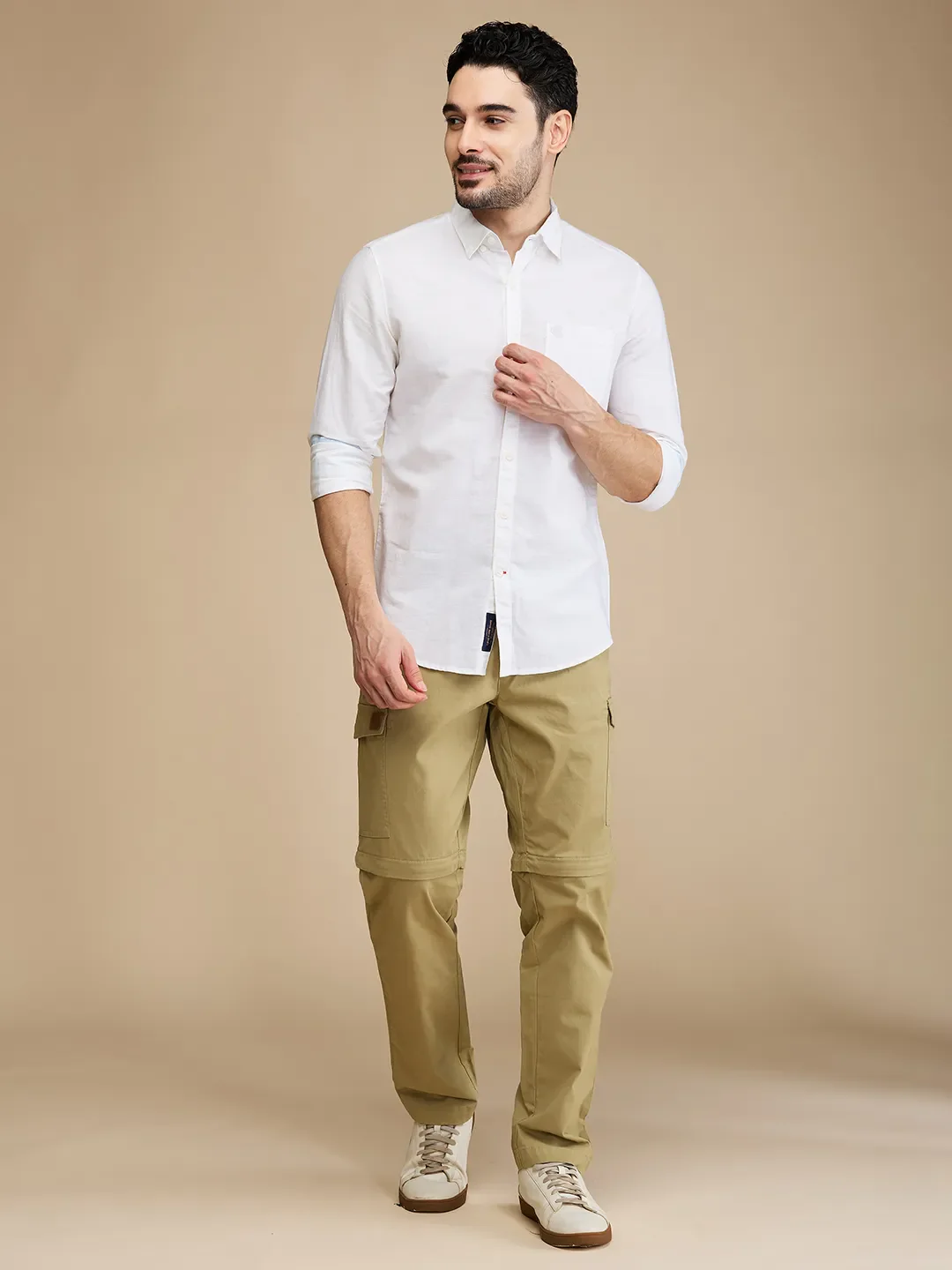 Khaki Easy Fit Cargos for Men By Being Human Clothing - Image 2