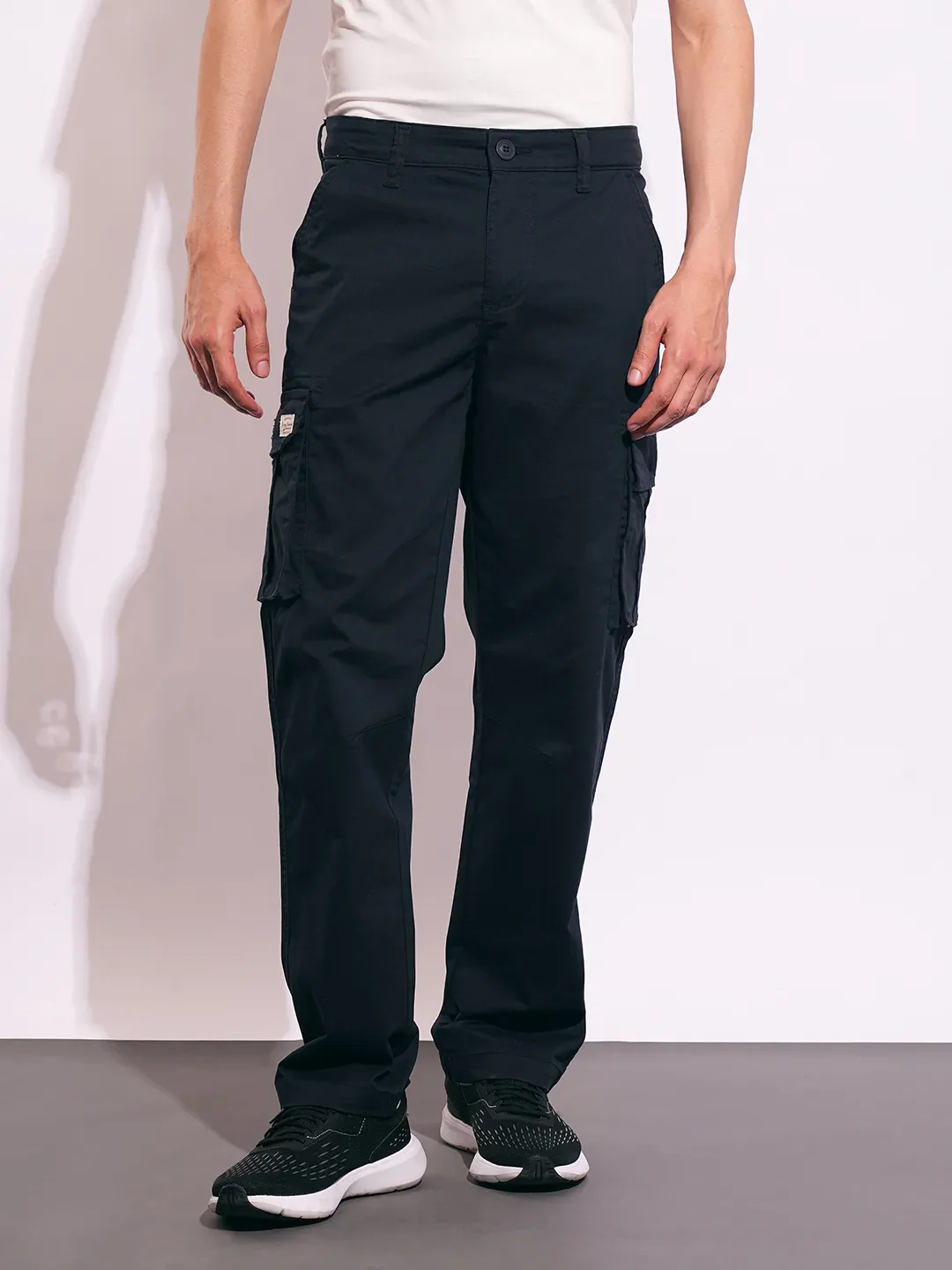 Blue Slim Fit Men's Cargos by Being Human Clothing