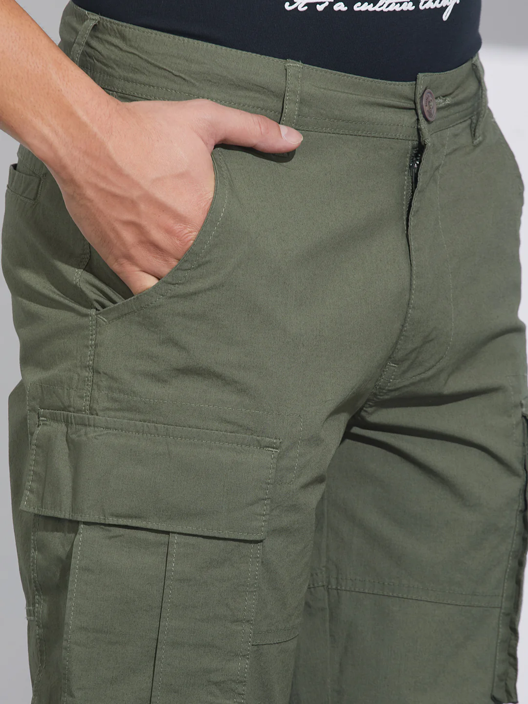 Olive Slim Fit Chino For Men By Being Human Clothing - Image 5