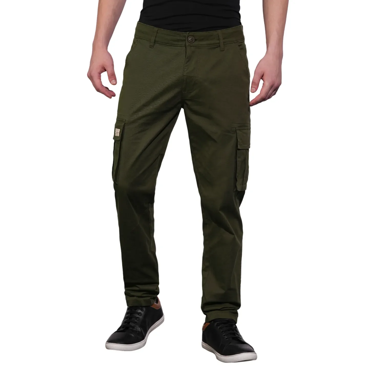 Olive Slim Fit Cargos for Men By Being Human Clothing