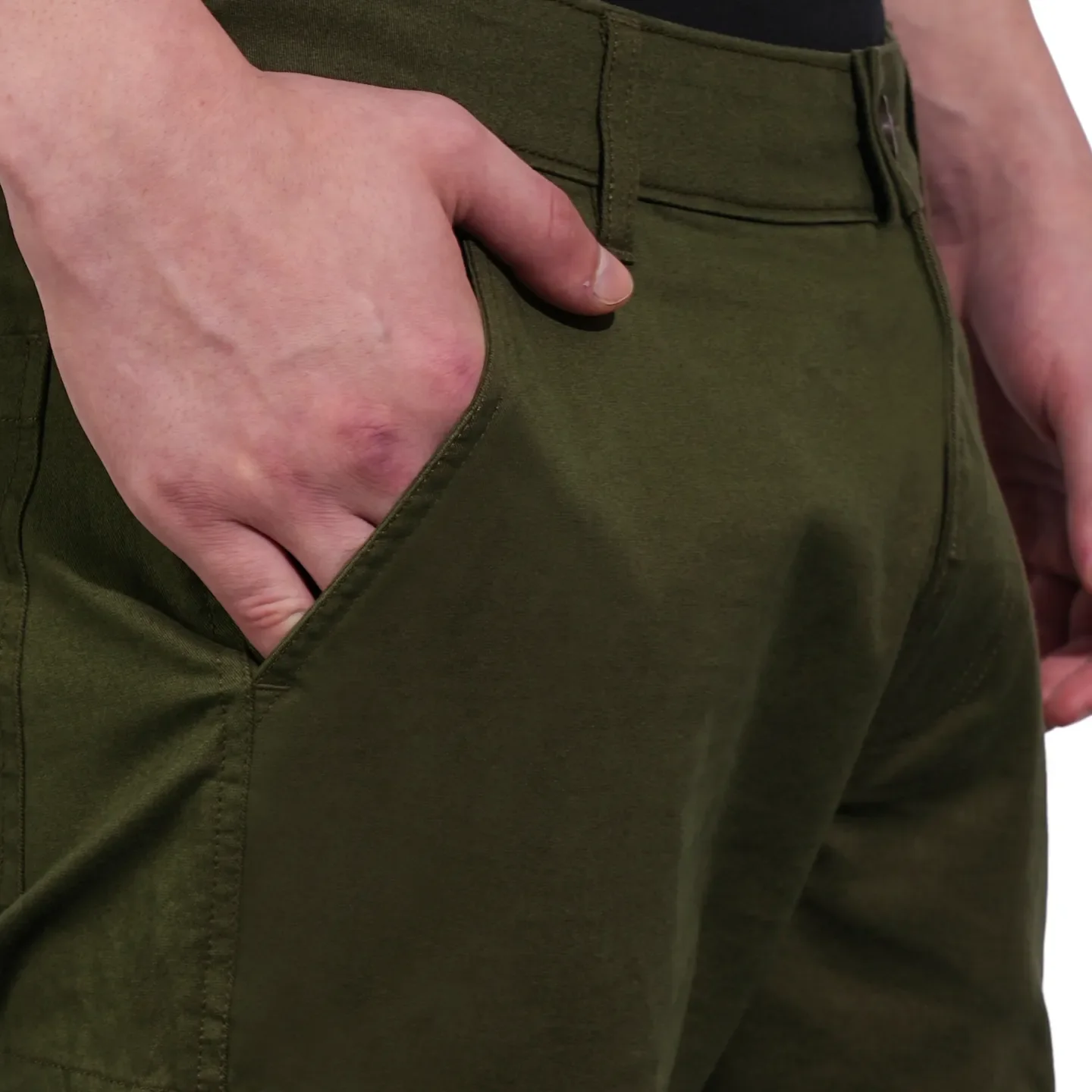 Olive Slim Fit Cargos for Men By Being Human Clothing - Image 6