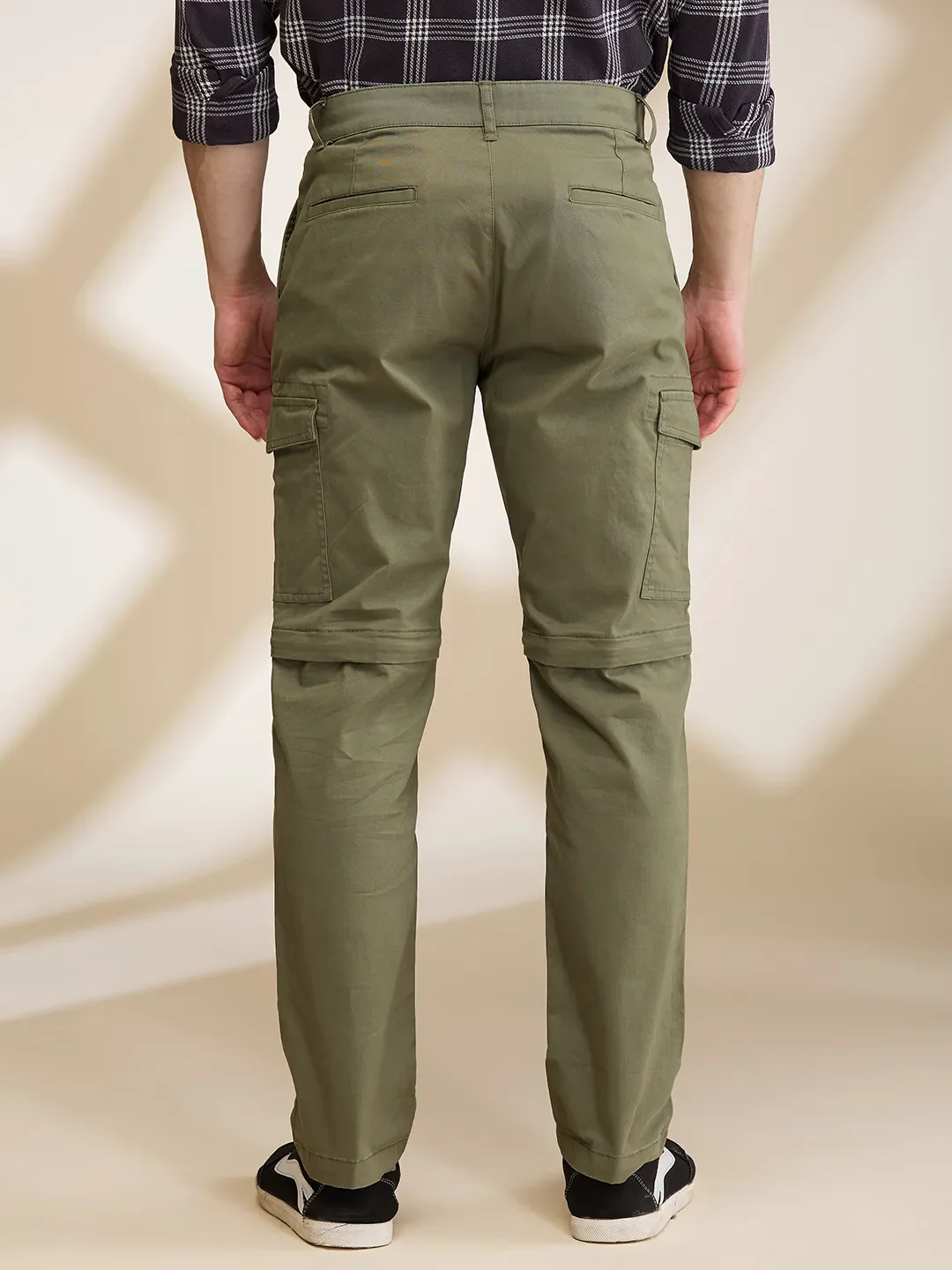 Olive Easy Fit Cargos for Men By Being Human Clothing - Image 3